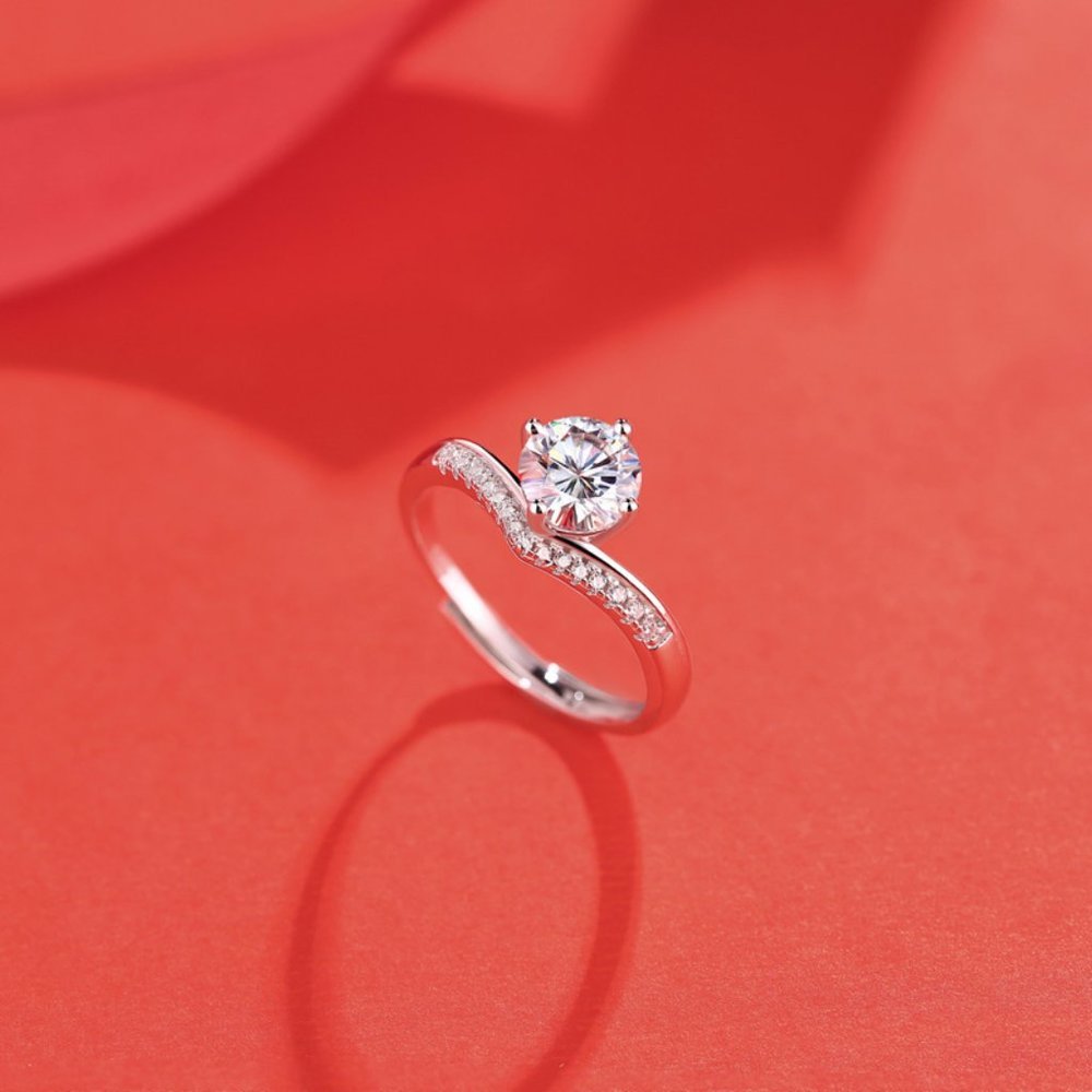 Certified 1ct. t.w. Moissanite Diamond Crown Wedding Engagement Ring NEW - Picture 6 of 13
